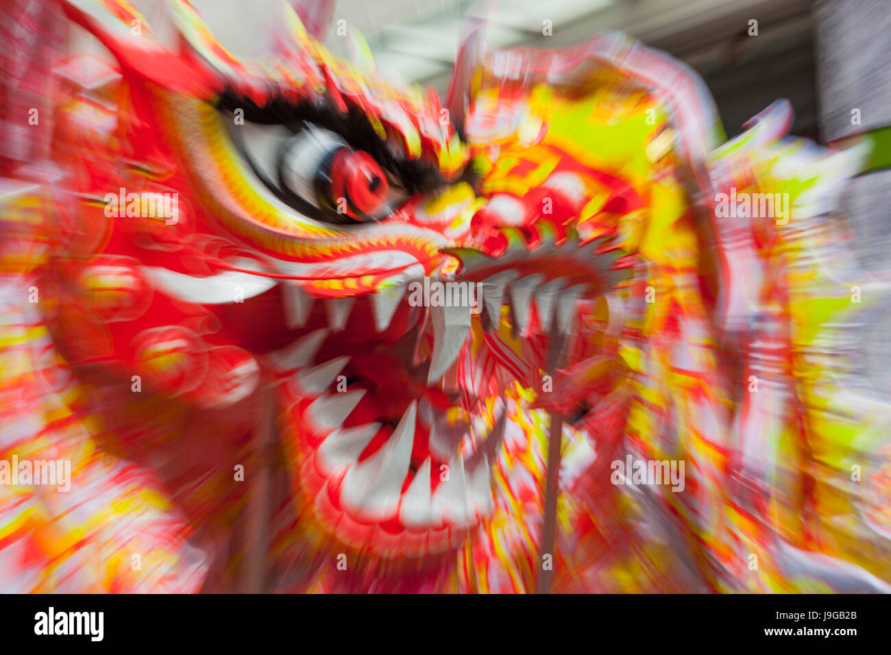 La Chine, Hong Kong, la danse du Dragon Banque D'Images