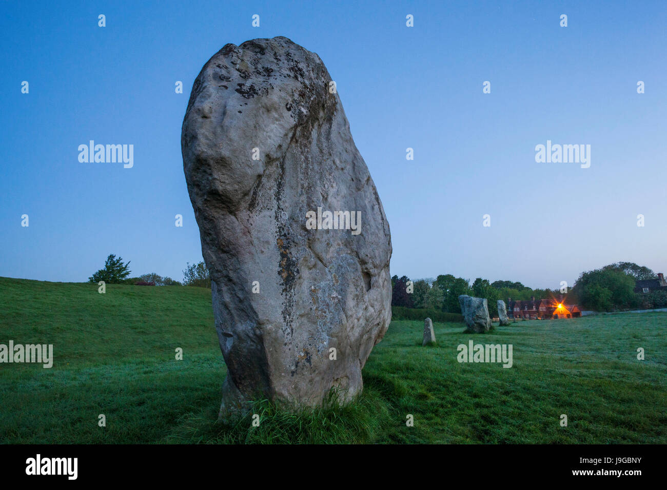 L'Angleterre, dans le Wiltshire, Avebury Avebury Stone Circle Banque D'Images