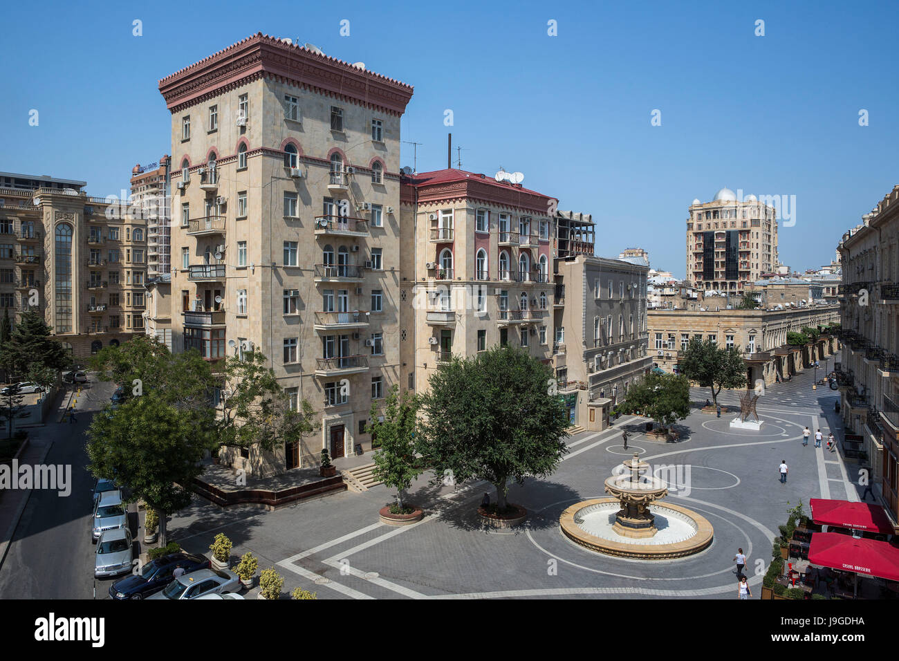 La ville de Bakou, Azerbaïdjan, Nizami, Banque D'Images