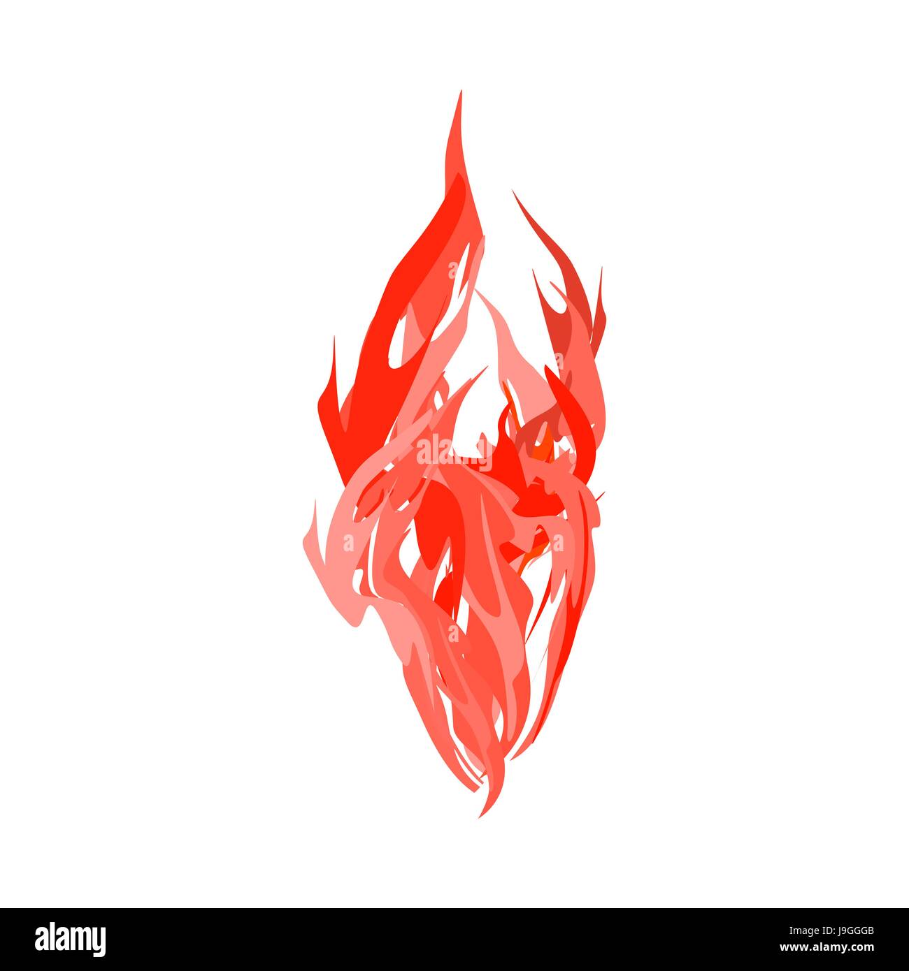 Fire isolés. Des flammes rouges sur fond blanc Illustration de Vecteur