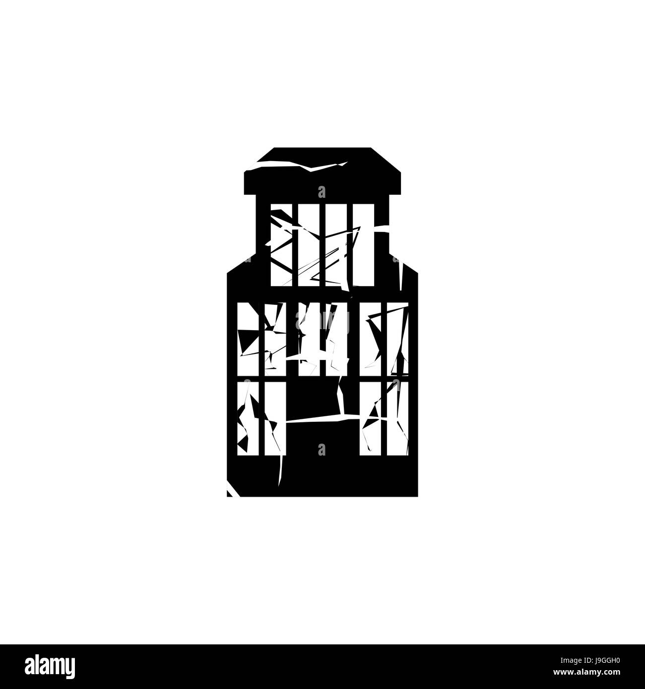 Bâtiment détruit tremblement de terre. Broken house guerre. ruiné l'architecture. Les fissures et les éclats d'installations de démolition après sinistre spontanée. Illustration de Vecteur