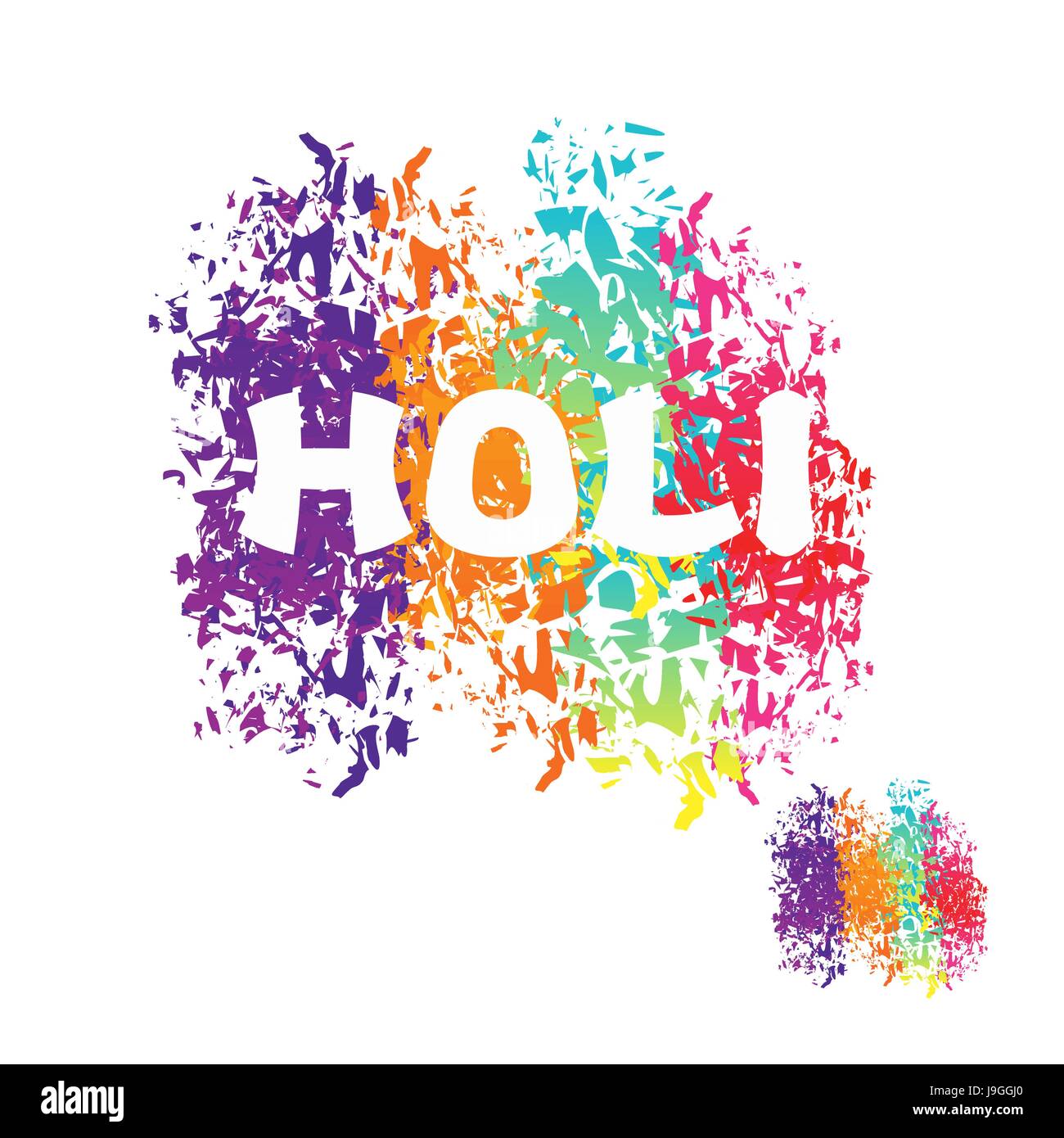 Fête de Holi. Tache de couleur à partir de la brosse. Logo pour Indian Holi holiday Illustration de Vecteur