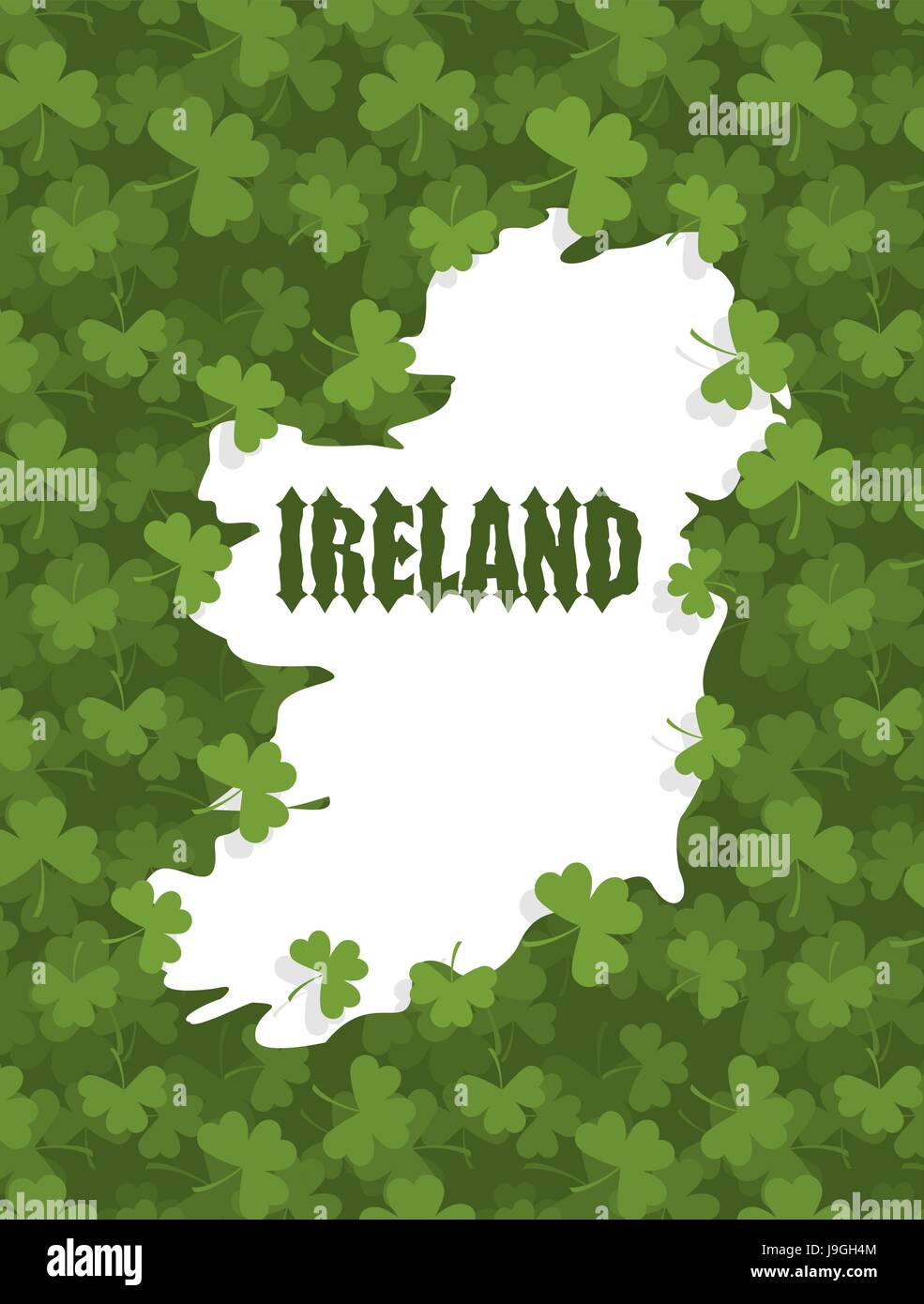 Site de l'Irlande. Gothic et Clover. Pays regorge de Shamrock. Grass texture background Illustration de Vecteur