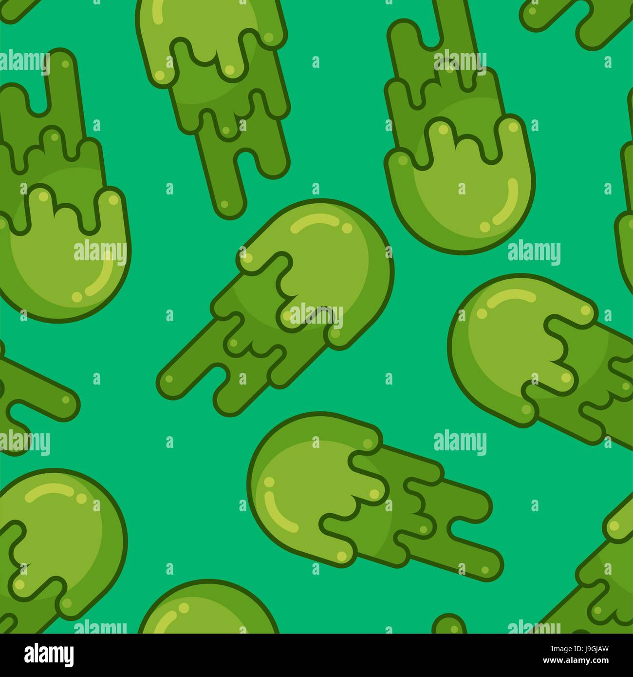 Booger arrière-plan. Slime vert texture wad. Télécharger seamless pattern. Snivel ornement. Illustration de Vecteur