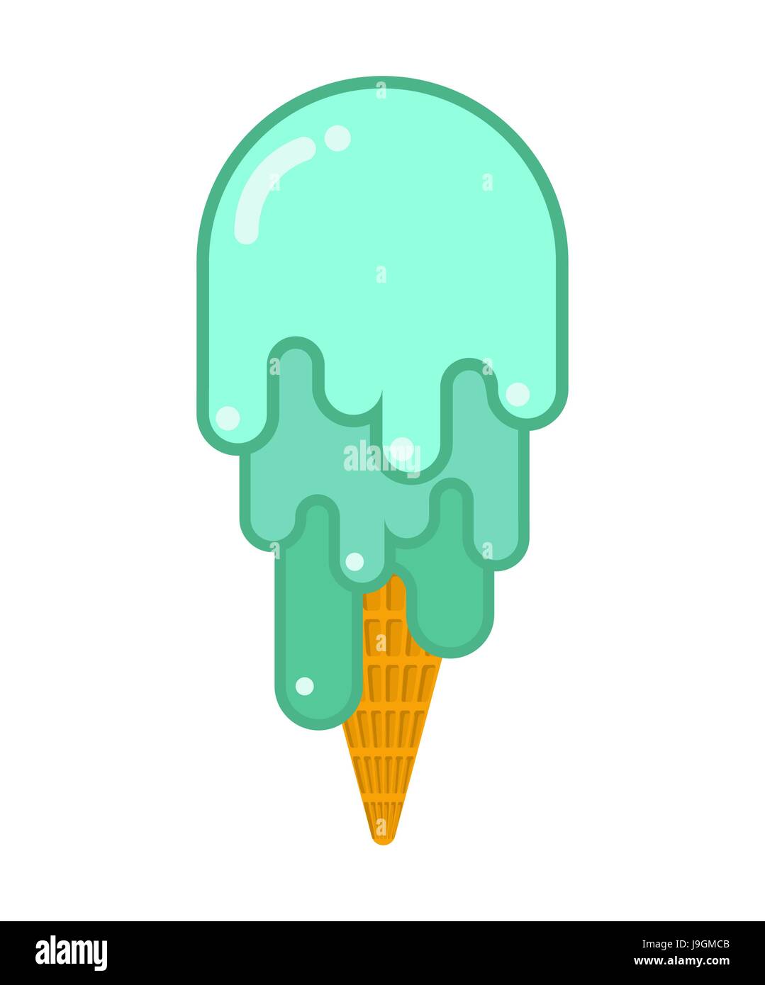 Glace Pistache isolés. Lait froid doux vert sur fond blanc Illustration de Vecteur