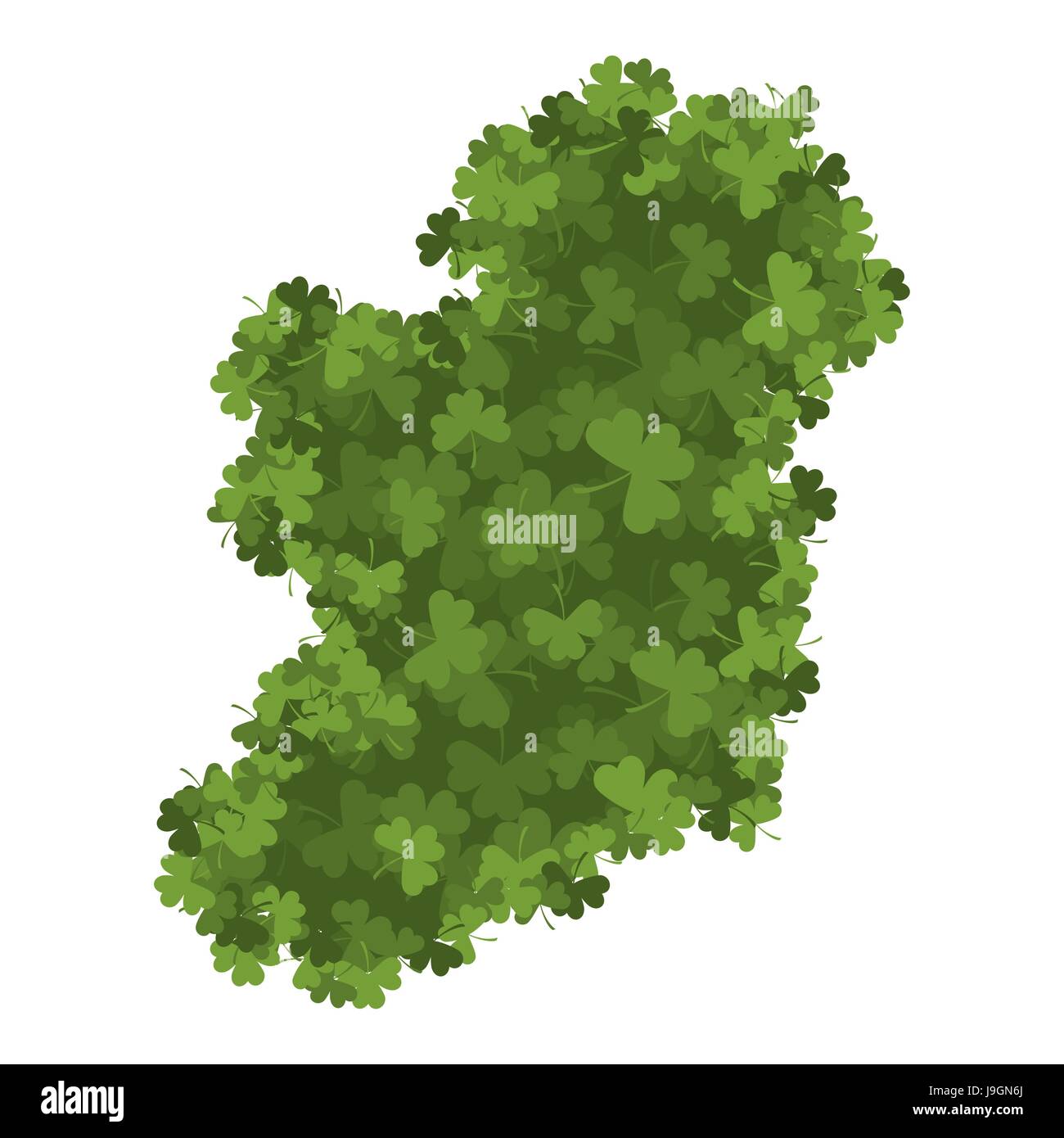 Carte d'Irlande du trèfle. shamrock Irish land area Illustration de Vecteur