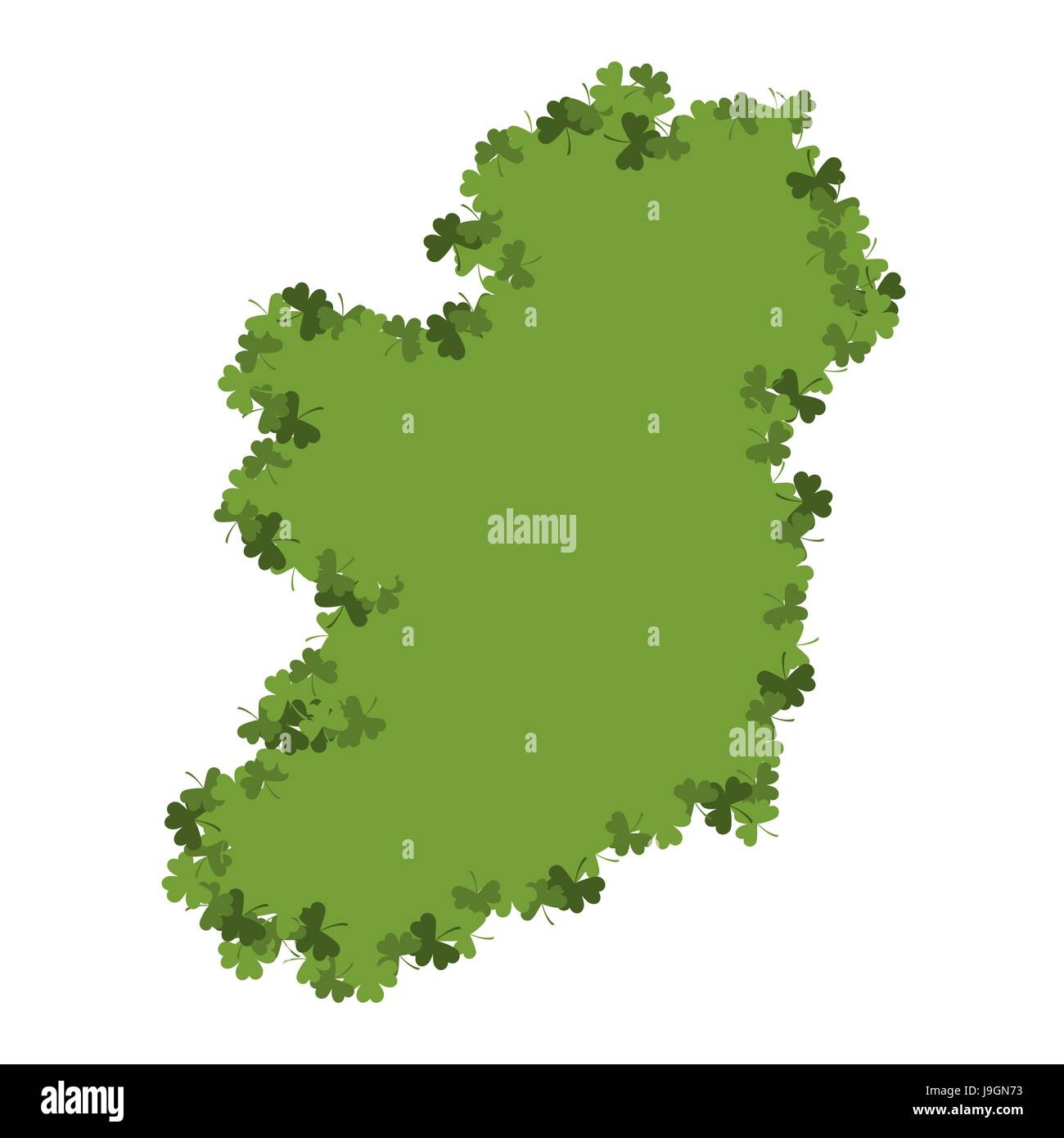 Carte d'Irlande du trèfle. shamrock Irish land area Illustration de Vecteur