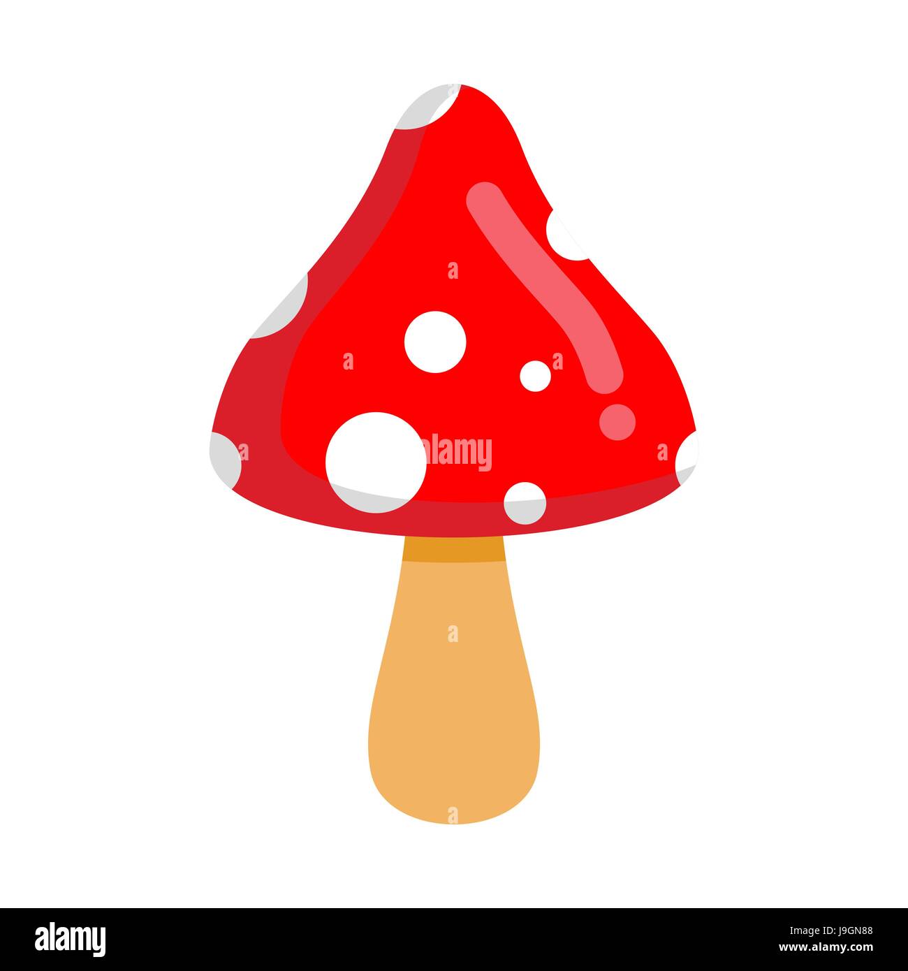 L'Amanita isolés. Champignons vénéneux avec Red Hat Illustration de Vecteur