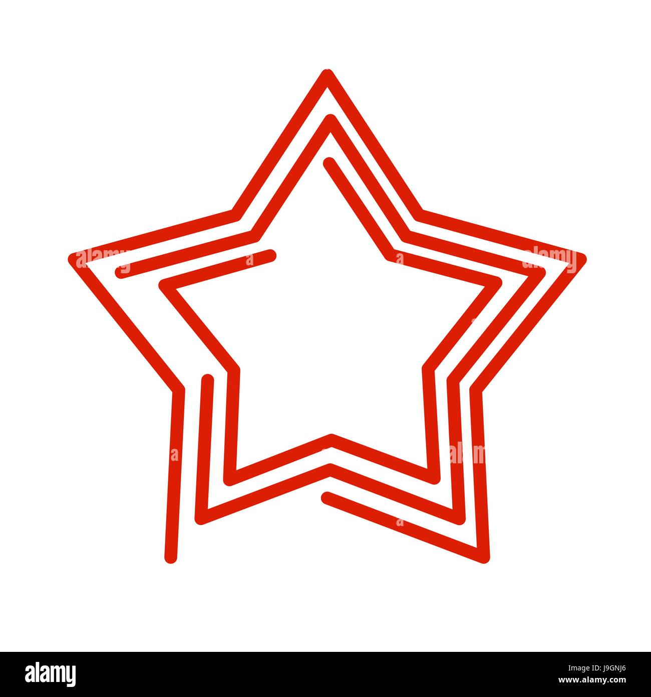 Star style de ligne. Signe abstrait rouge sur fond blanc Illustration de Vecteur