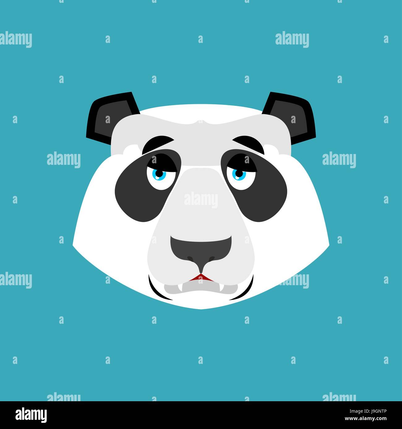 Emoji triste Panda. Ours chinois tristesse émotion isolé Illustration de Vecteur