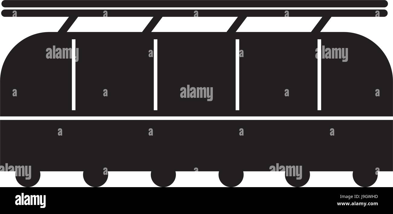 Icône noire train cartoon Illustration de Vecteur