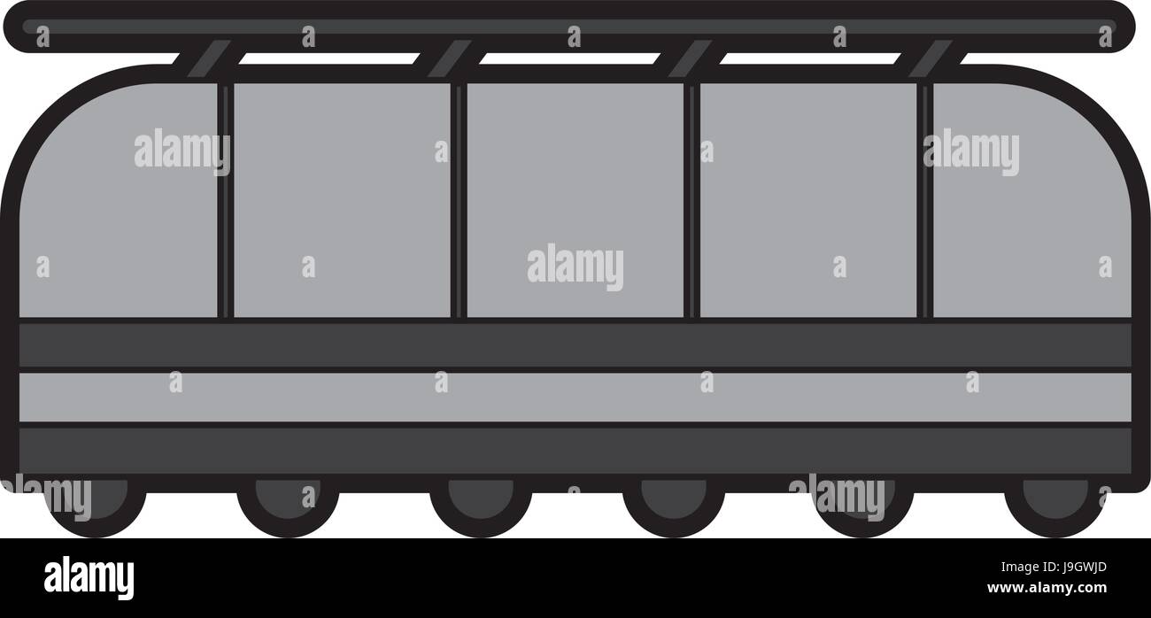 Dessin animé train gris Illustration de Vecteur