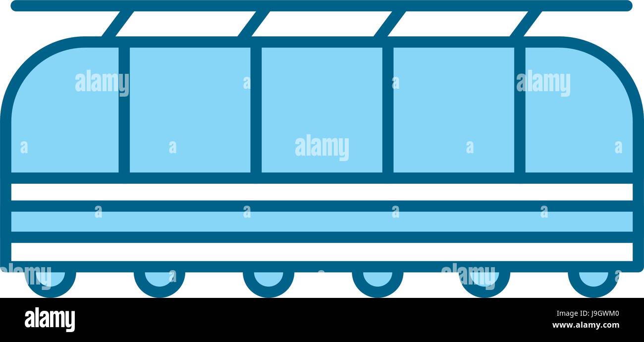 Dessin animé train bleu Illustration de Vecteur