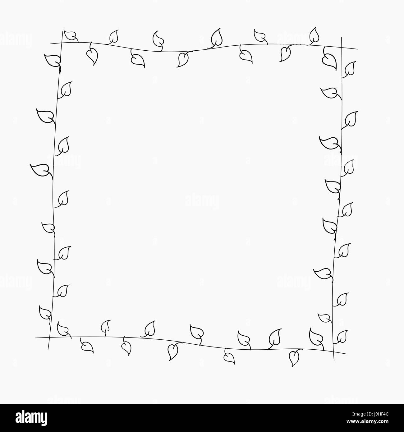 Cadre simple avec des éléments végétaux Illustration de Vecteur