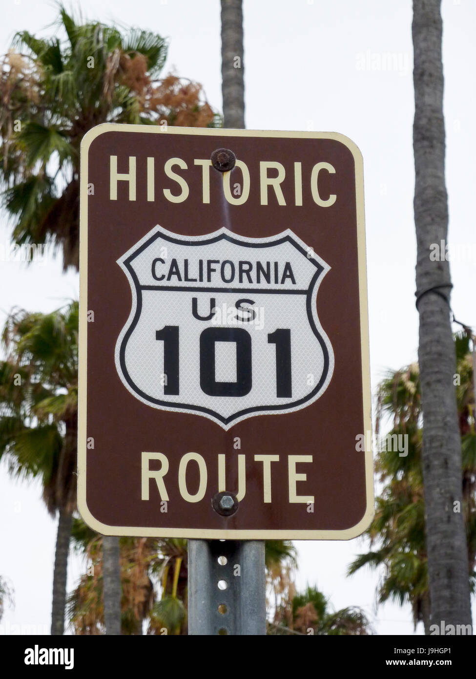 U.S. Route 101 signe à Encinitas, CA Banque D'Images
