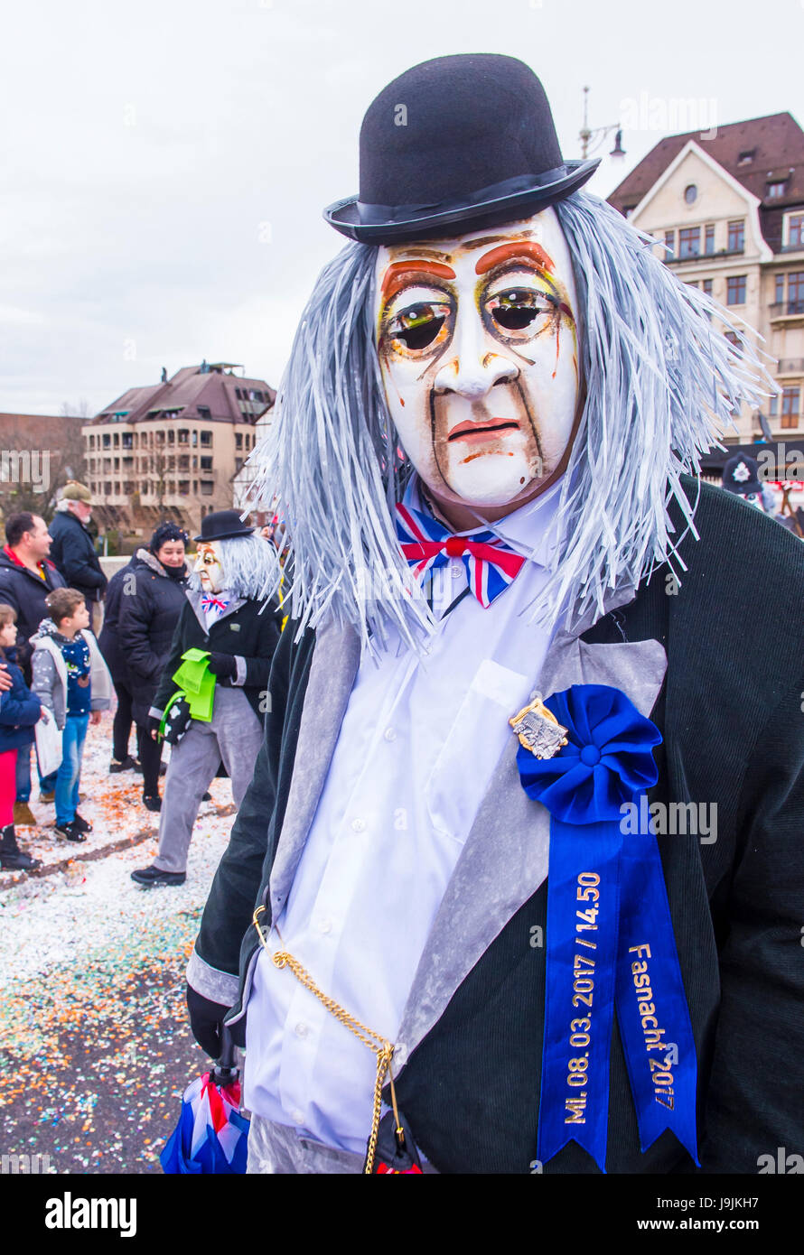 Participant au carnaval de Bâle à Bâle , Suisse Banque D'Images