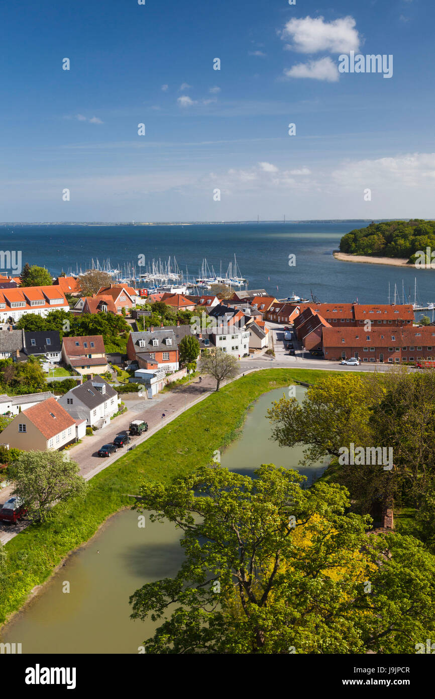 Le Danemark, la Nouvelle-Zélande, de Vordingborg, augmentation de la vue sur la ville Banque D'Images