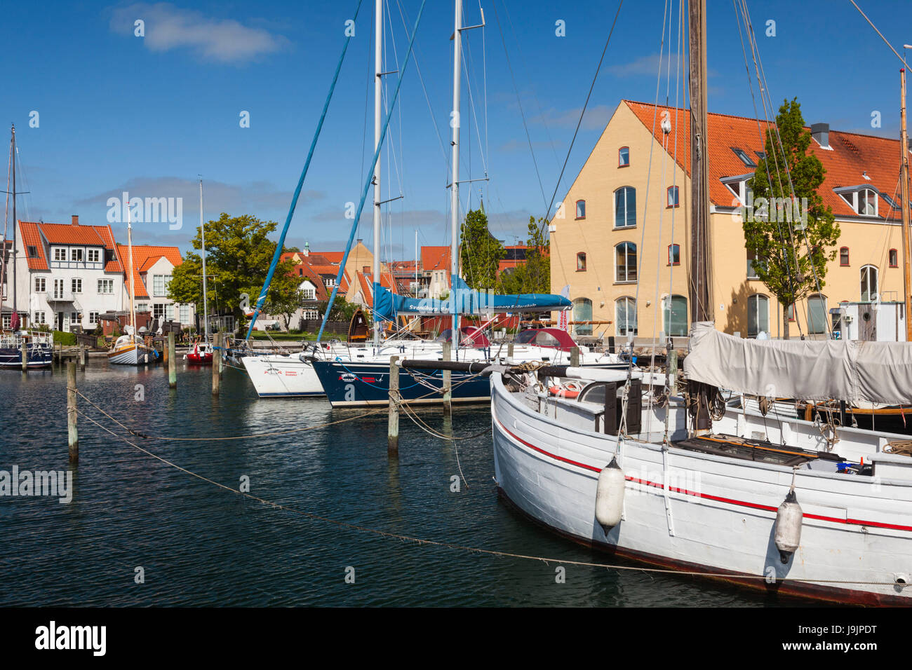 Le Danemark, Fionie, Svendborg, vue sur le port Banque D'Images