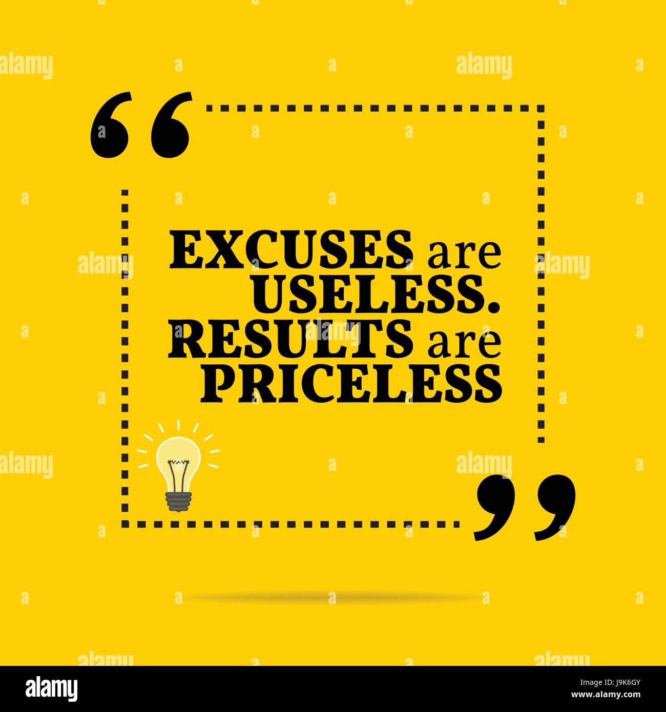 Citation De Motivation D Inspiration Excuses Sont Inutiles Les Resultats Sont Sans Prix Simple Design Tendance Image Vectorielle Stock Alamy