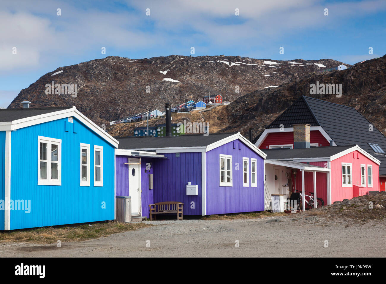 Le Groenland, Qaqortoq, détail de construction de ville Banque D'Images
