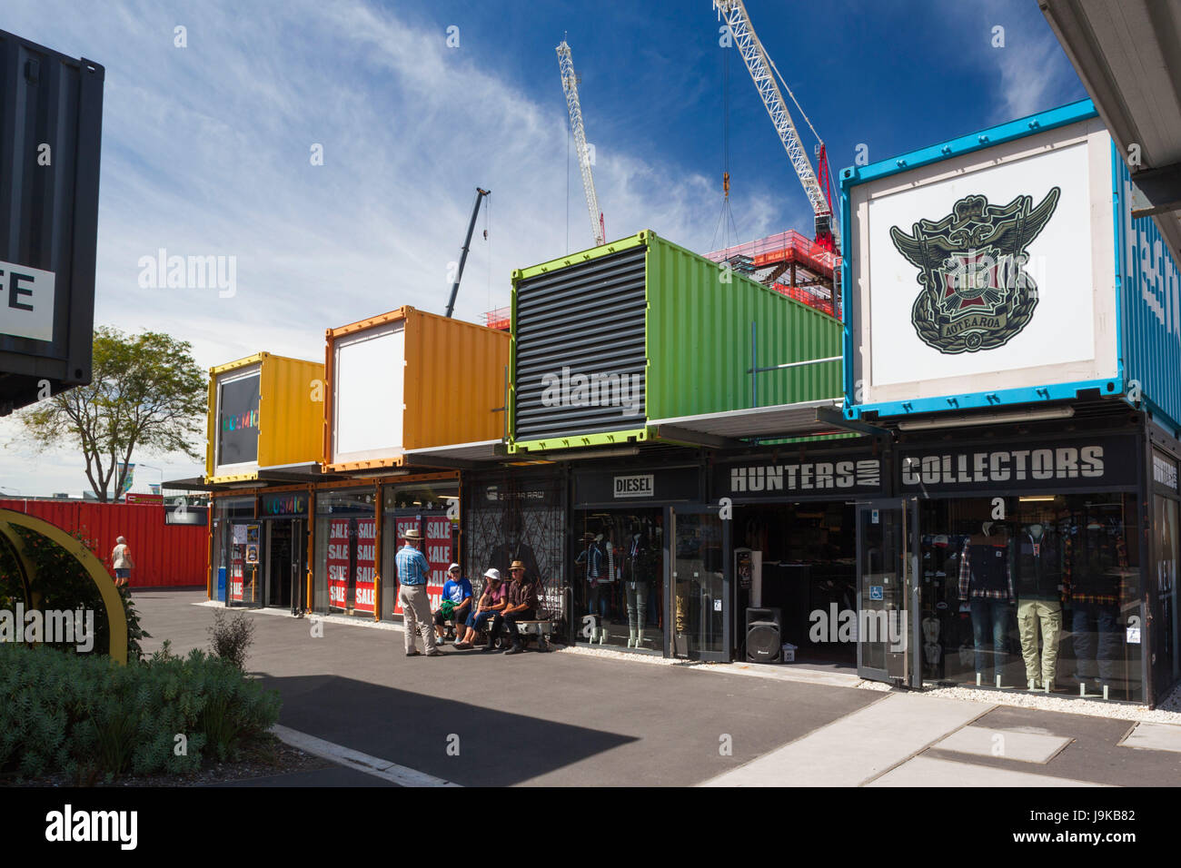 Nouvelle Zélande, île du sud, Christchurch, Re:START shopping mall, construit à partir de conteneurs de fret et le remplacement pour le quartier commerçant de la ville ruinée en 2011 Banque D'Images