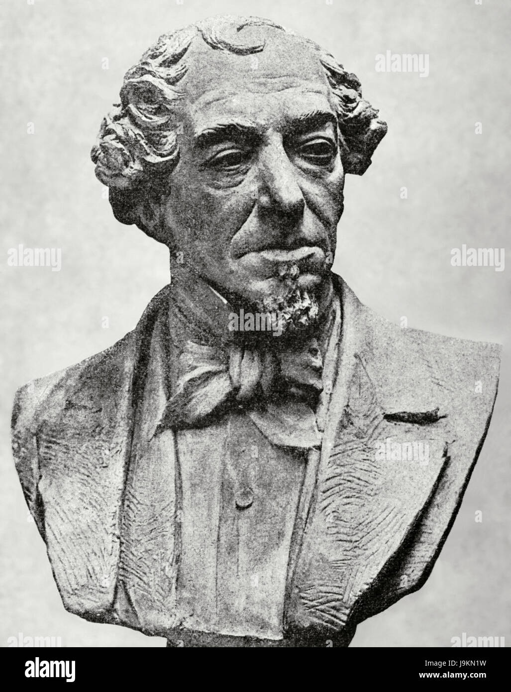 Benjamin Disraeli (1804-1881). 1er comte de Beaconsfield. Politicien et écrivain britannique. Il a été Premier Ministre du Royaume-Uni à deux reprises. Portrait. La gravure. 'La Ilustracion Iberica', 1881. Banque D'Images