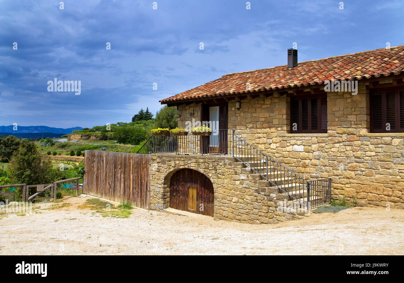 Gare, bleu, maison, édifice, cité, ville, culture, arbre, colline, parc, pierre, Banque D'Images