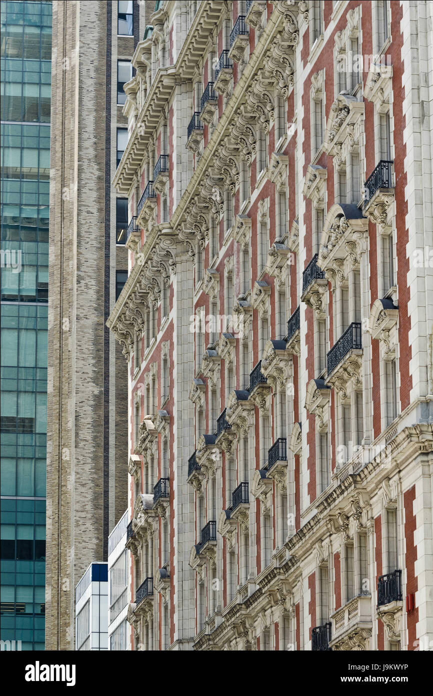 La façade de l'immeuble, Manhattan, New York, USA Banque D'Images