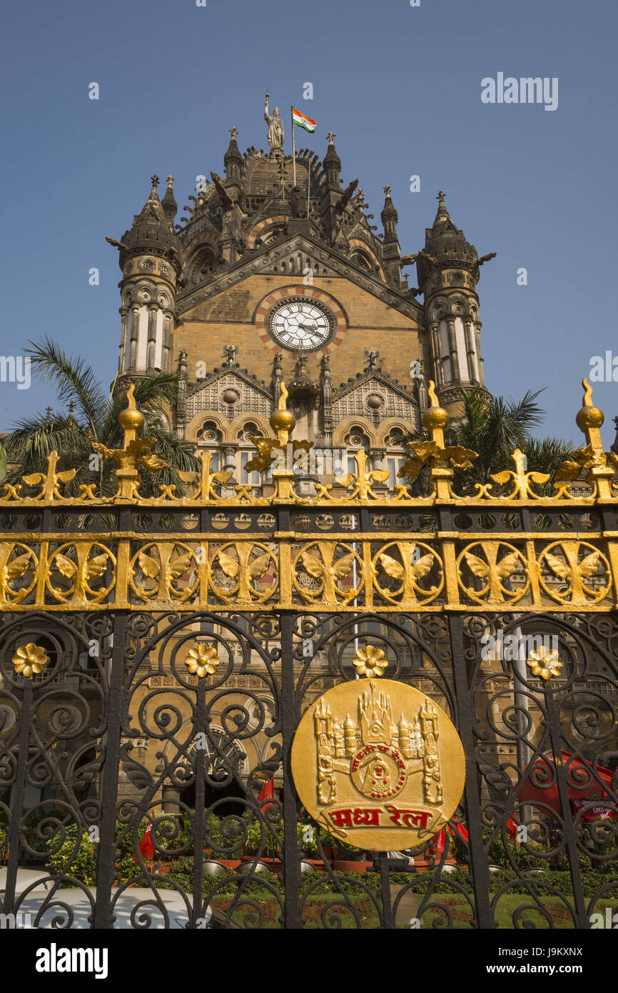 La gare Chhatrapati Shivaji, Mumbai, Maharashtra, Inde, Asie Banque D'Images