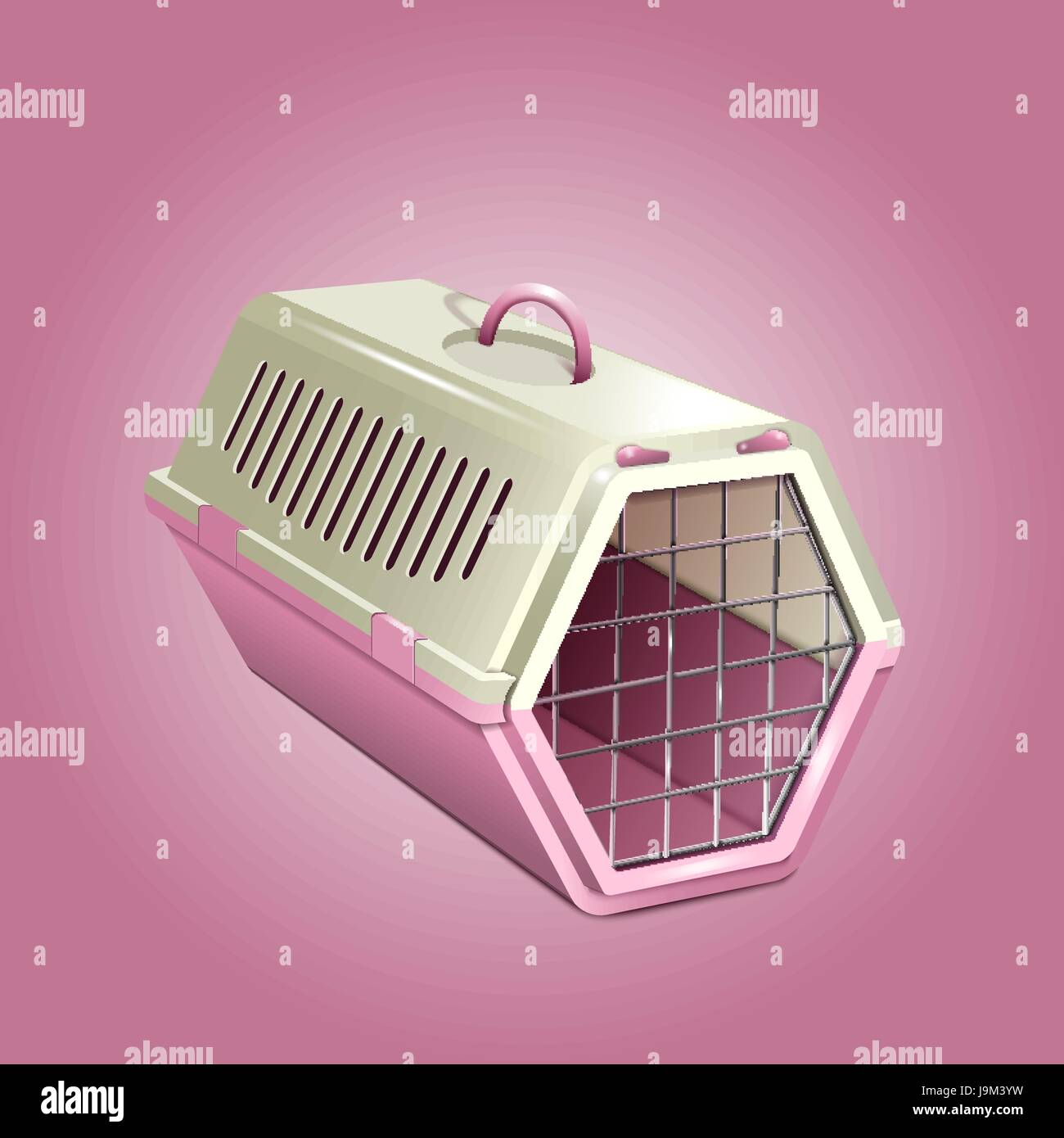 Transporteur de chat. Cage chat beige et rose Illustration de Vecteur