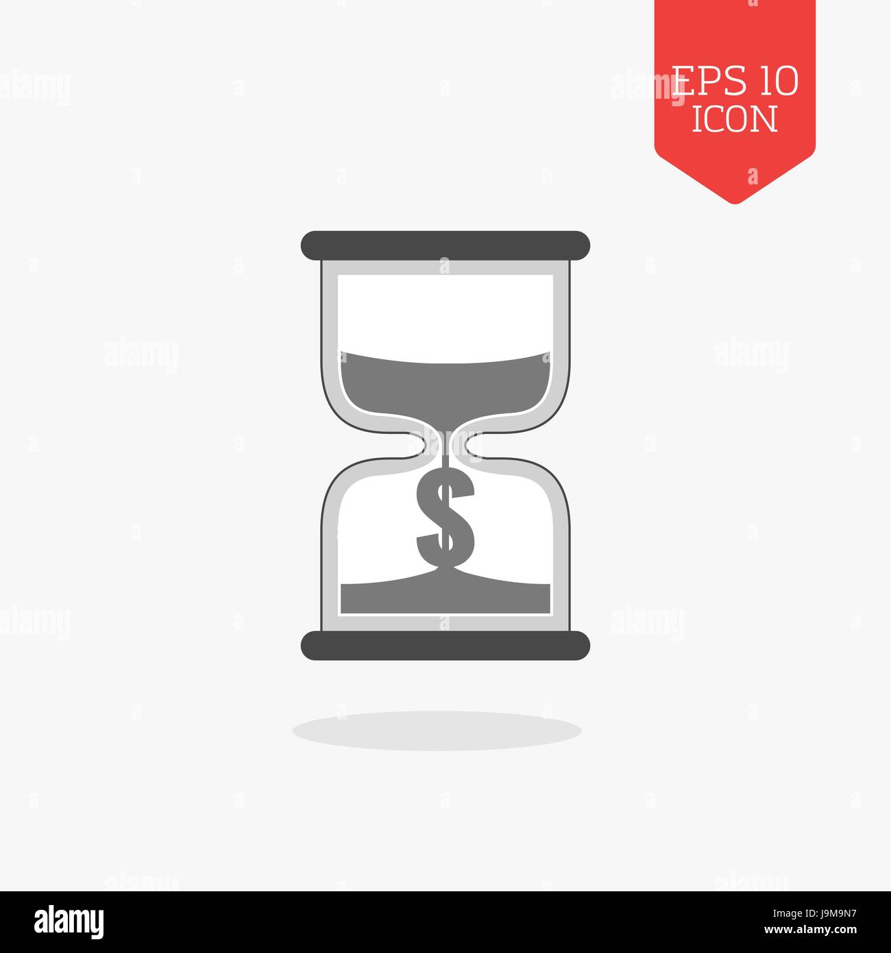 L'icône de sablier avec le signe du dollar, le temps est argent concept. Télévision couleur gris design symbole. Navigation web l'interface utilisateur moderne, signe. Élément d'illustration Illustration de Vecteur