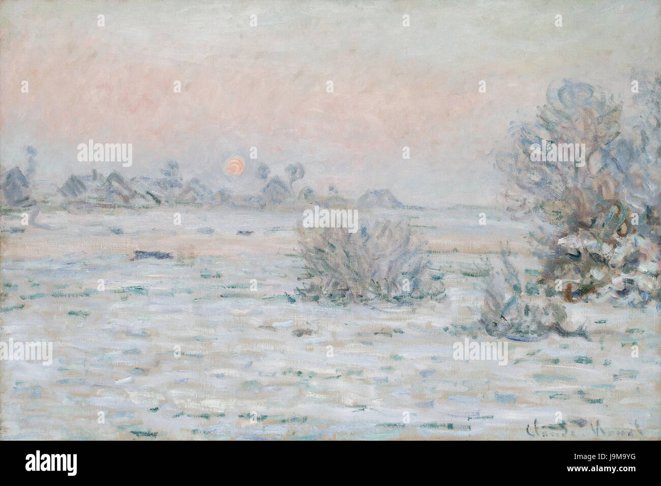 Claude Monet 1879 80 Soleil d hiver Lavacourt Banque D'Images