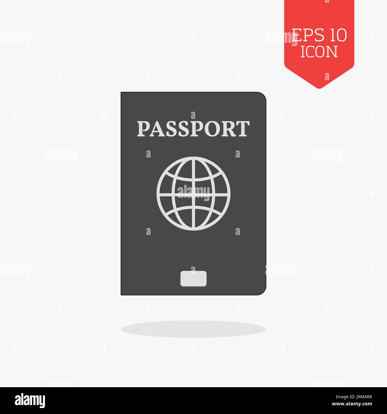 L'icône de passeport. Télévision couleur gris design symbole. Navigation web l'interface utilisateur moderne, signe. Élément d'illustration Illustration de Vecteur