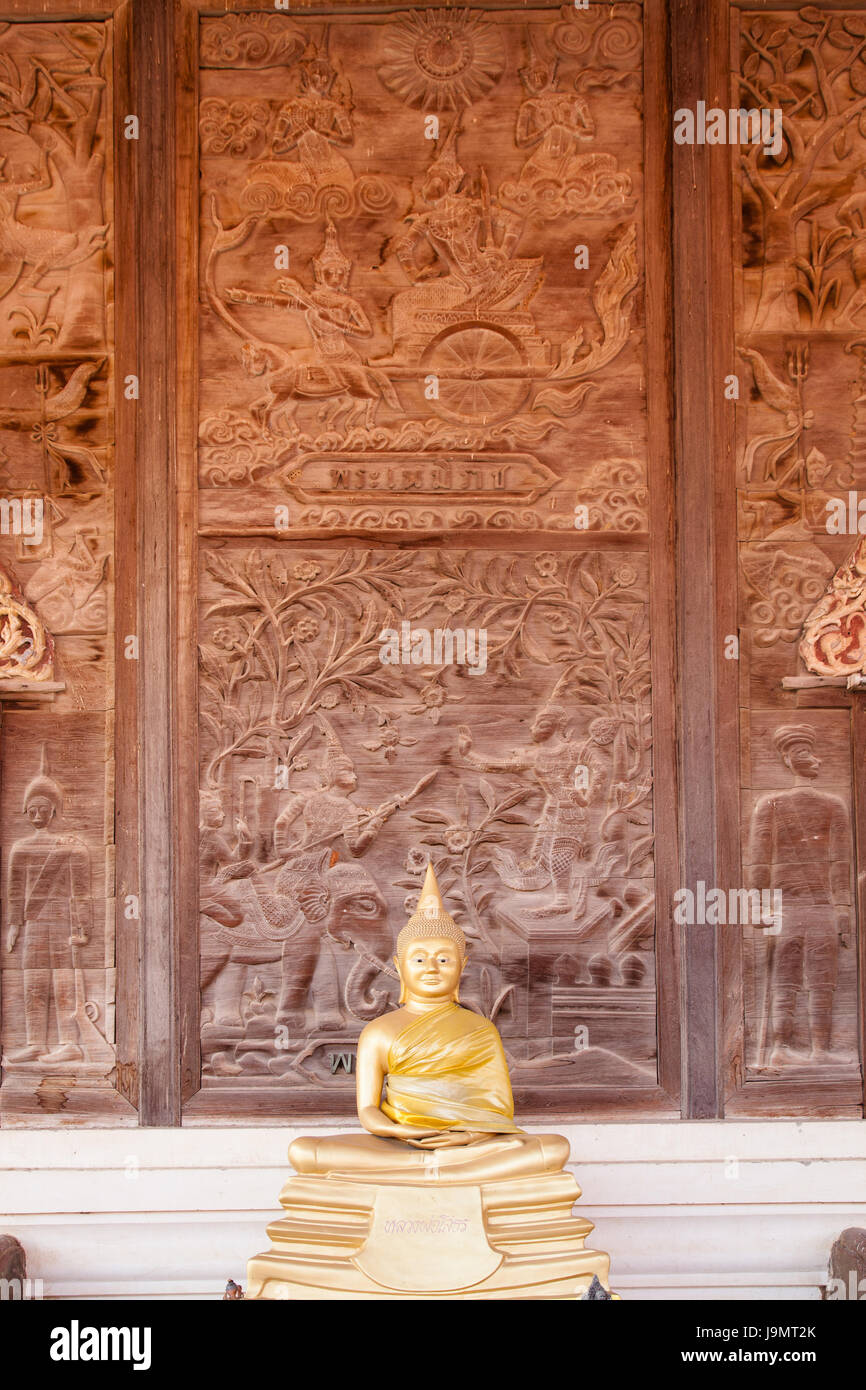 Wat Guti Bangkem,Temple en Thaïlande. Khao yoi, actualité Thaïlande.Le bois de teck church Banque D'Images