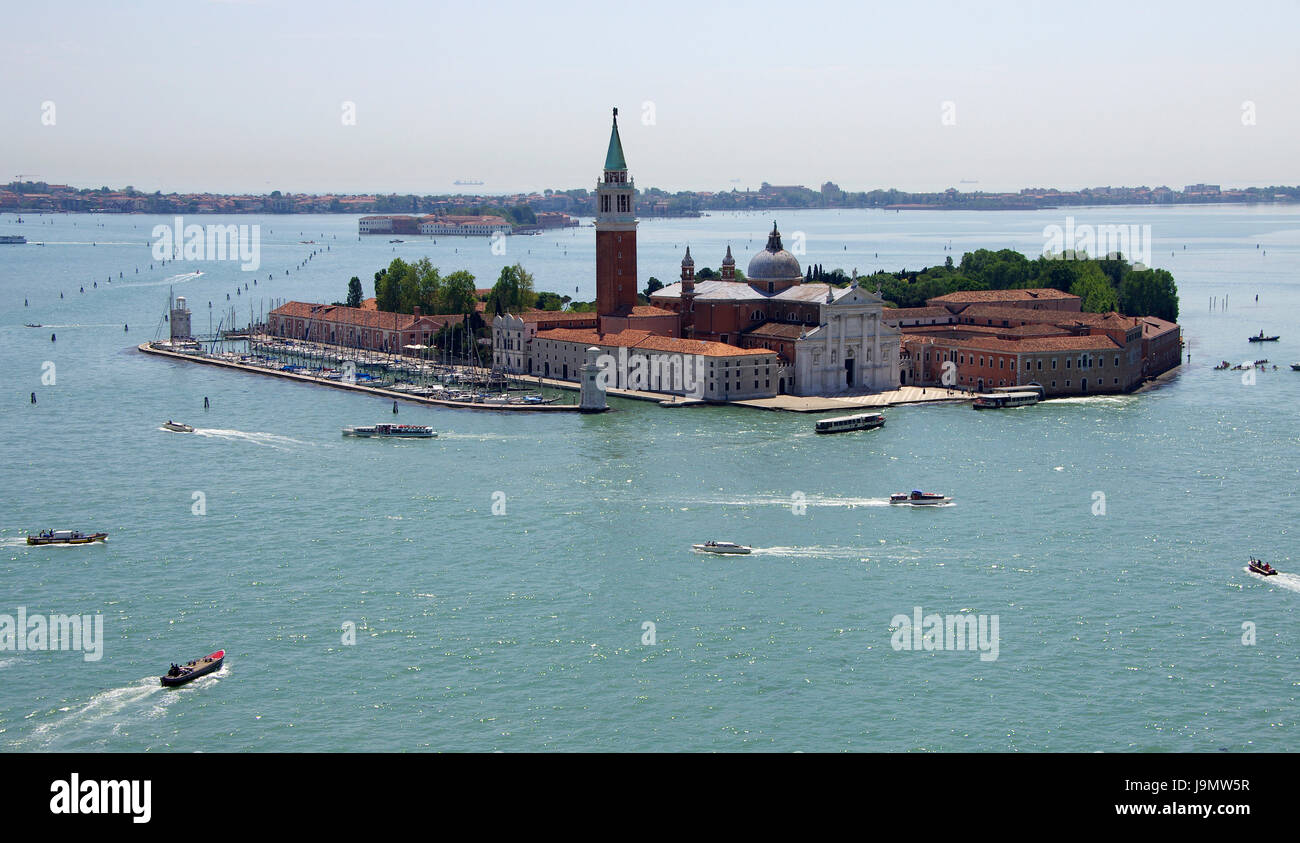Venise, pont des soupirs, le lagon, l'Italie, de l'eau, tour, bâtiments, historiques, Banque D'Images