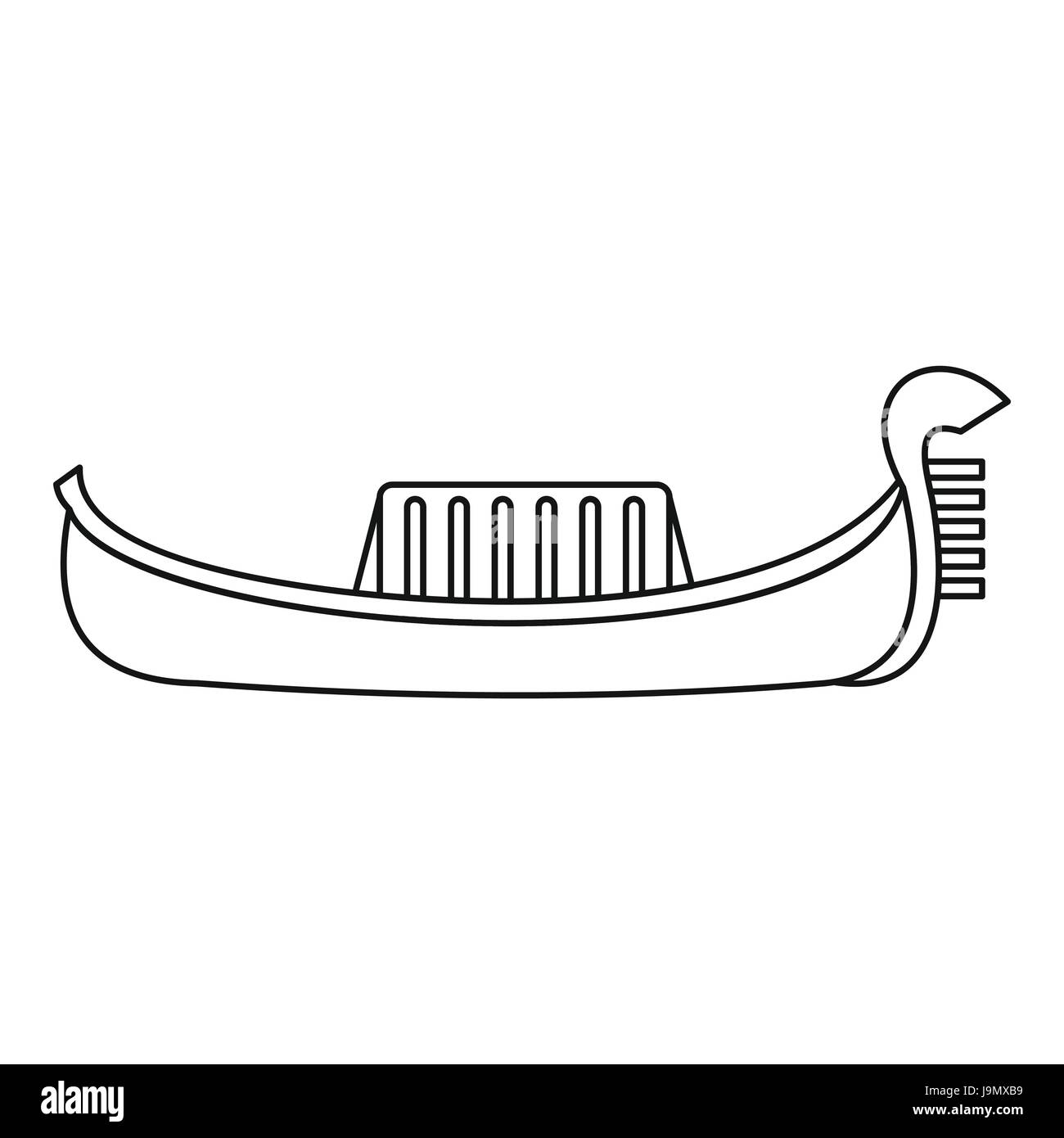 Icône style du contour, gondole Illustration de Vecteur