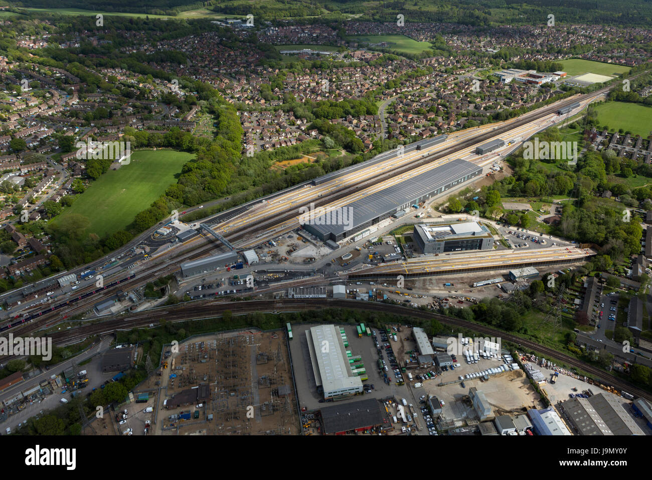 Siemens, trois ponts de l'installation d'opérations, Crawley, West Sussex est de plus de 1,4 kilomètres de long et a été construit par VolkerFitzpatrick. Banque D'Images