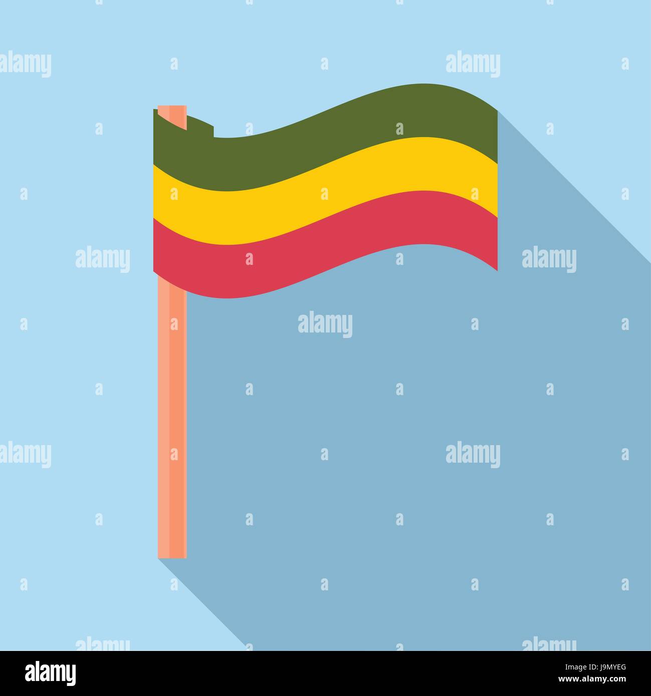 L'icône de drapeau rastaman style télévision, Illustration de Vecteur