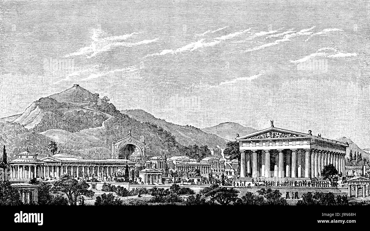 La reconstruction d'Olympie en Grèce antique Banque D'Images