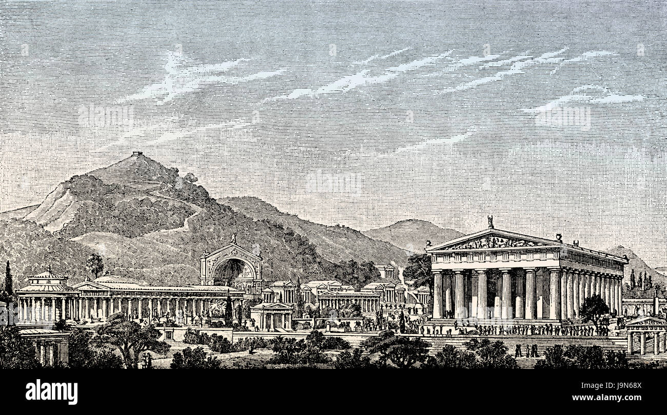 La reconstruction d'Olympie en Grèce antique Banque D'Images