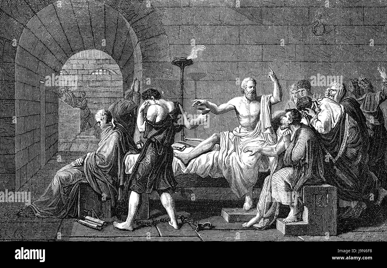 La mort de socrate Banque d'images noir et blanc - Alamy