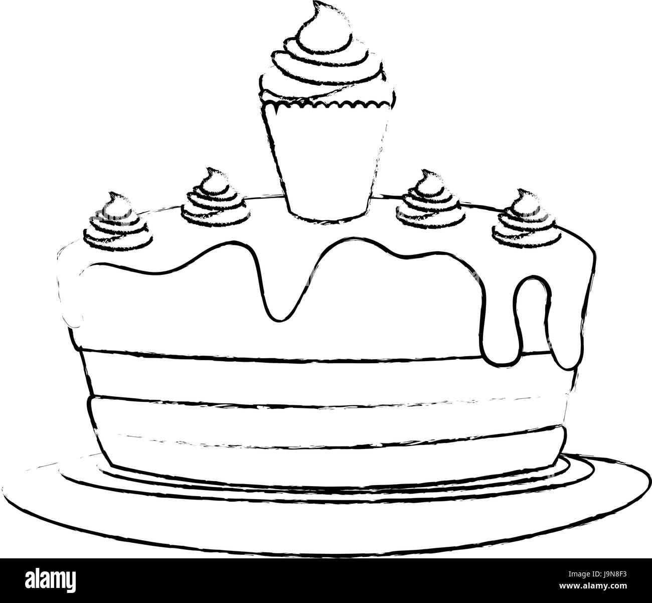 Icone Gateau D Anniversaire Image Vectorielle Stock Alamy