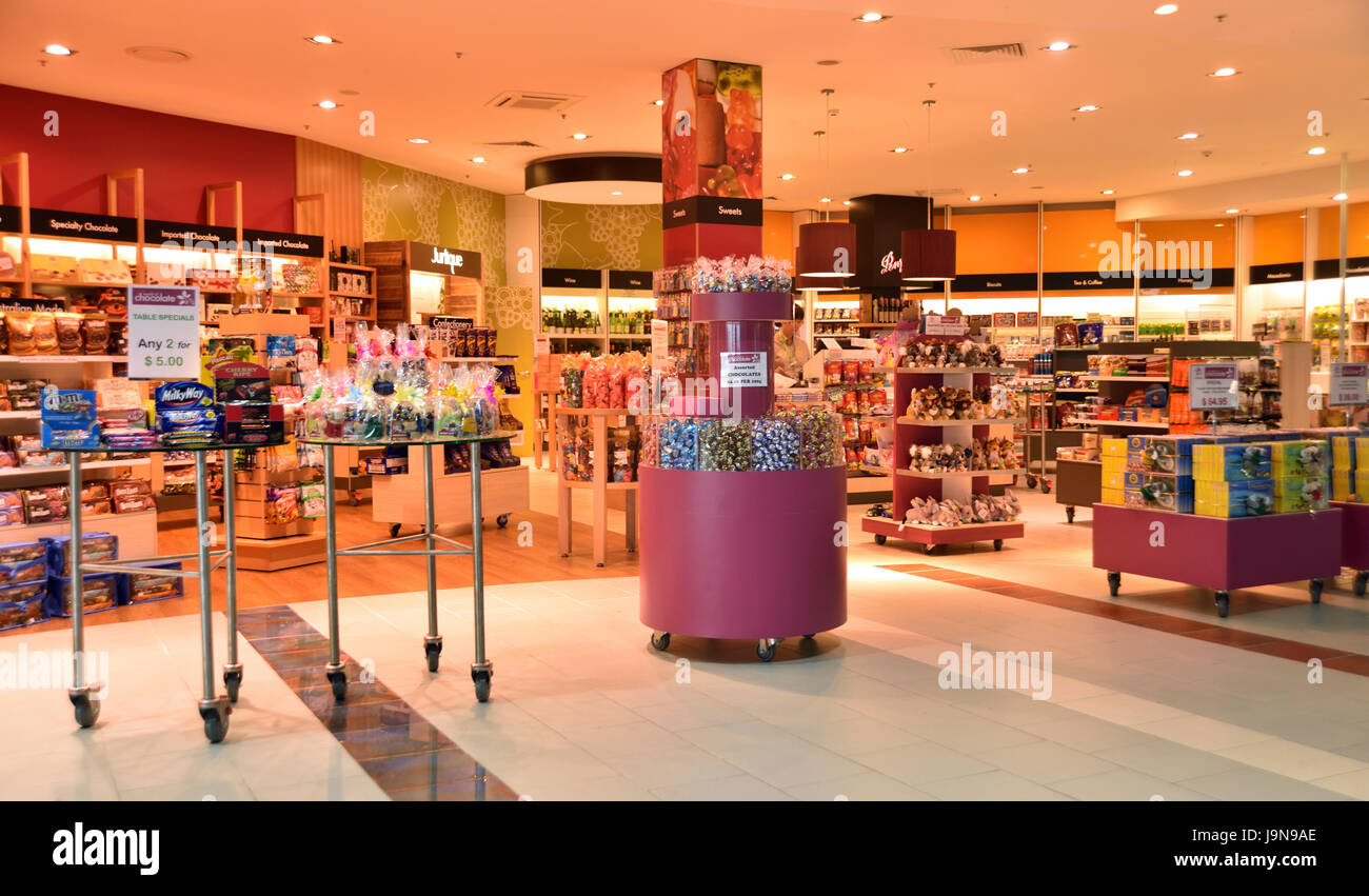 Zone de shopping de l'Aéroport de Cairns, Queensland, Australie. Banque D'Images