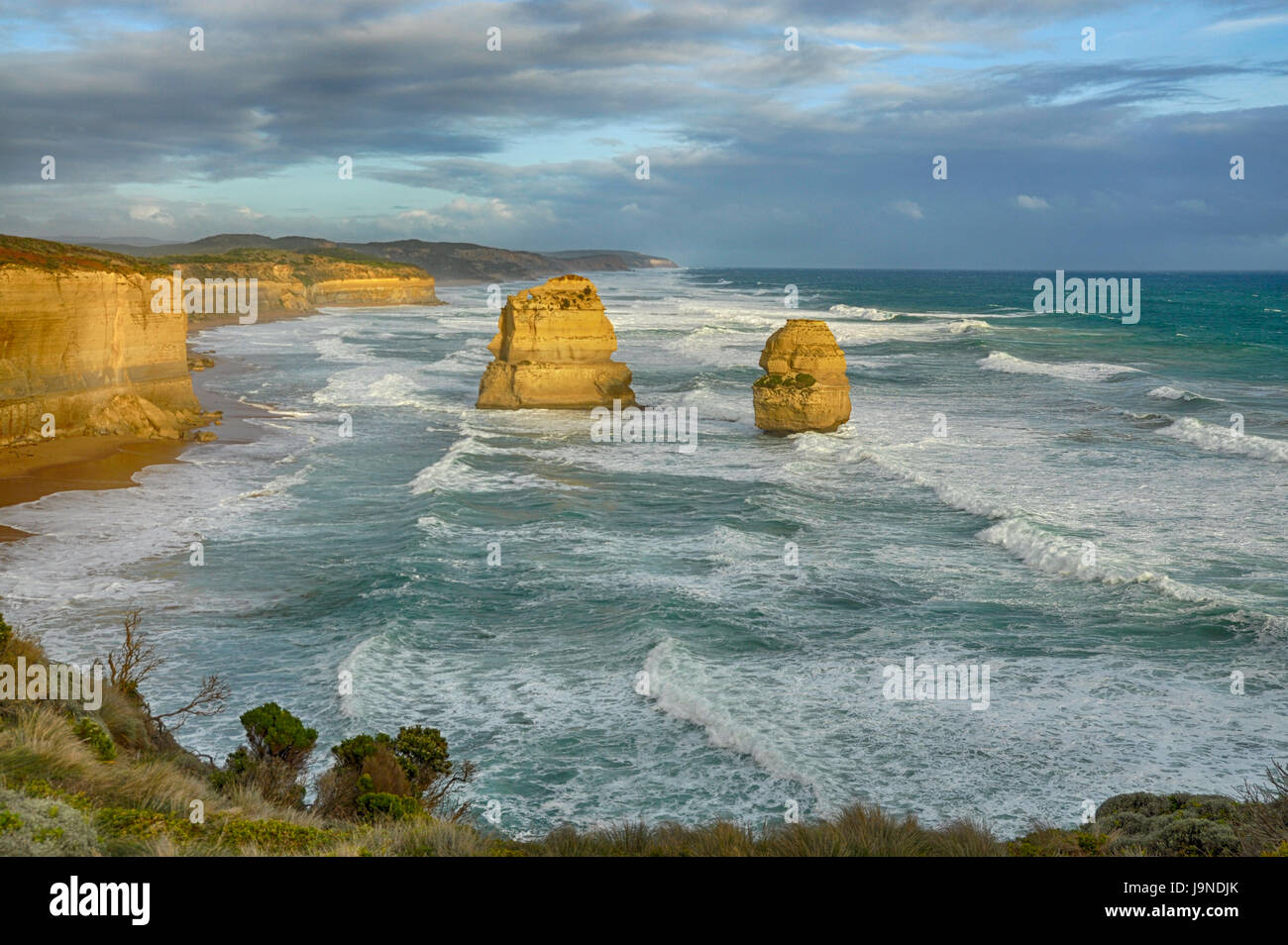L'Australie, Victoria, Great Ocean Road, 12 apôtres, au sud de Melbourne une côte géologique particulière Banque D'Images