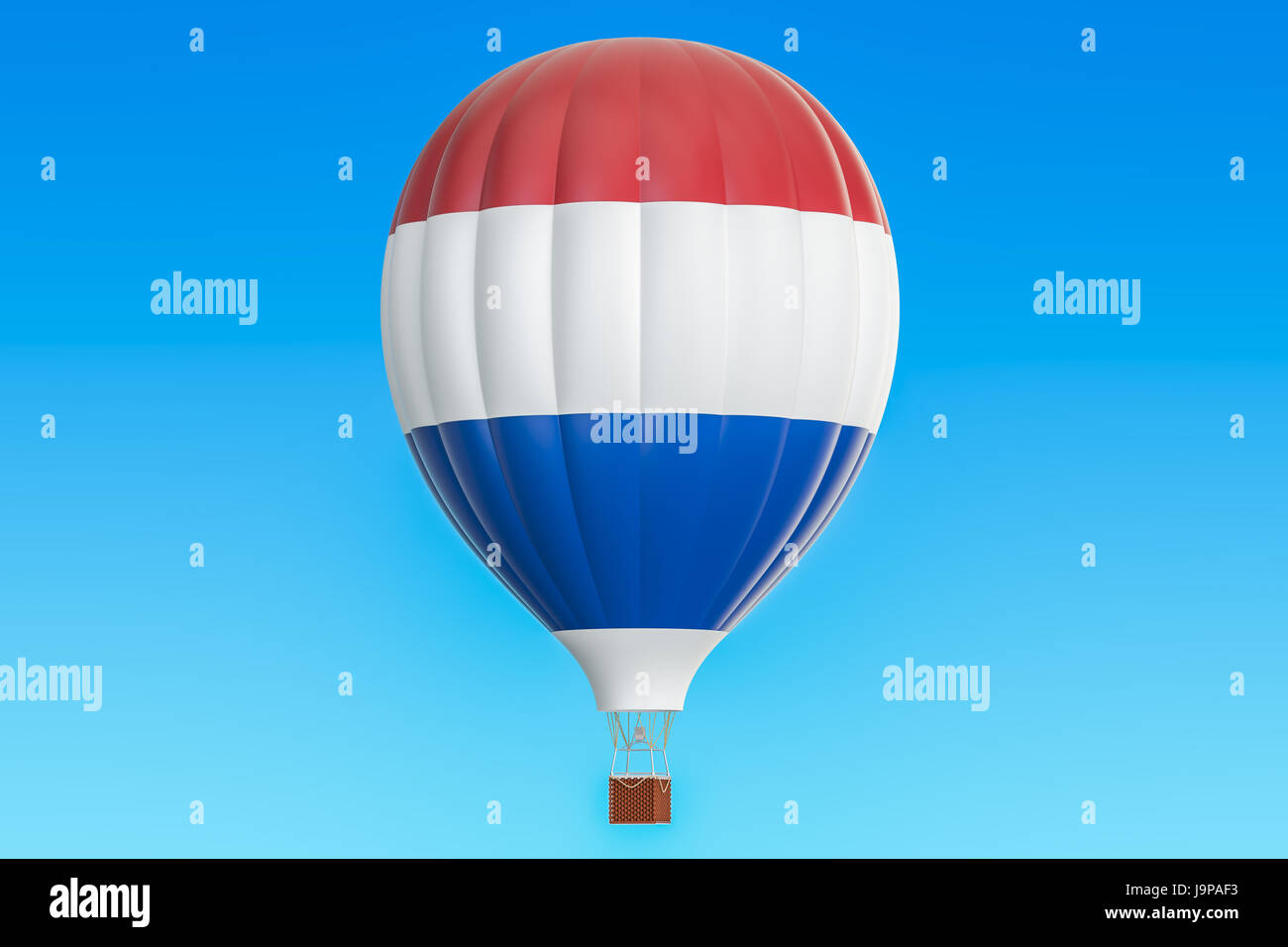 Hot Air Balloon avec drapeau Pays-bas, rendu 3D Banque D'Images