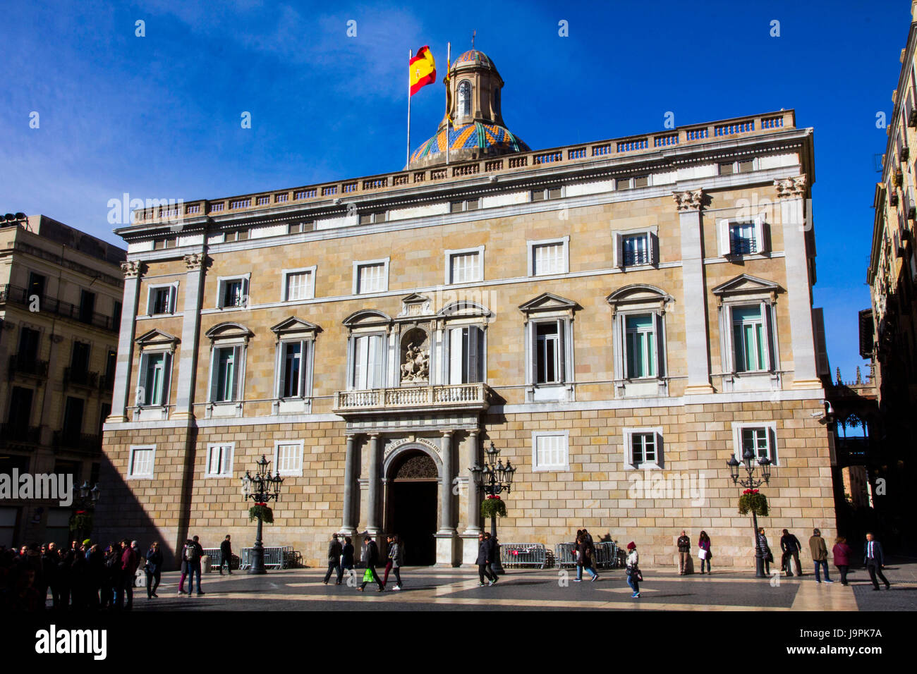Le Palau de la Generalitat de Catalunya est à la maison pour le gouvernement de la Catalogne. Il date de 1400 et est l'un des rares édifices d'origine médiévale. Banque D'Images