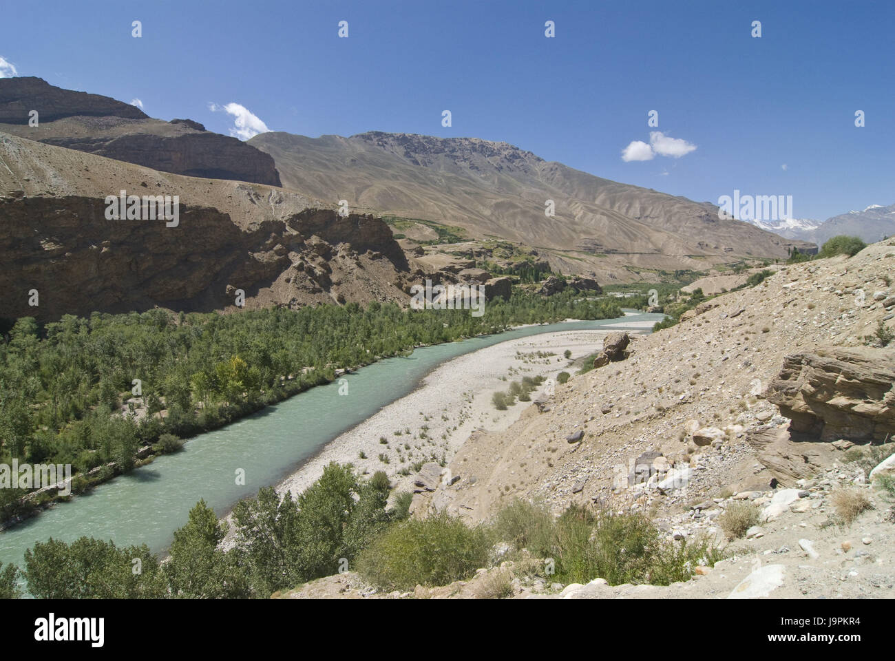 Flux flux Gunt par Dara Shok Tal,Pamirgebirge,Tadjikistan, Banque D'Images