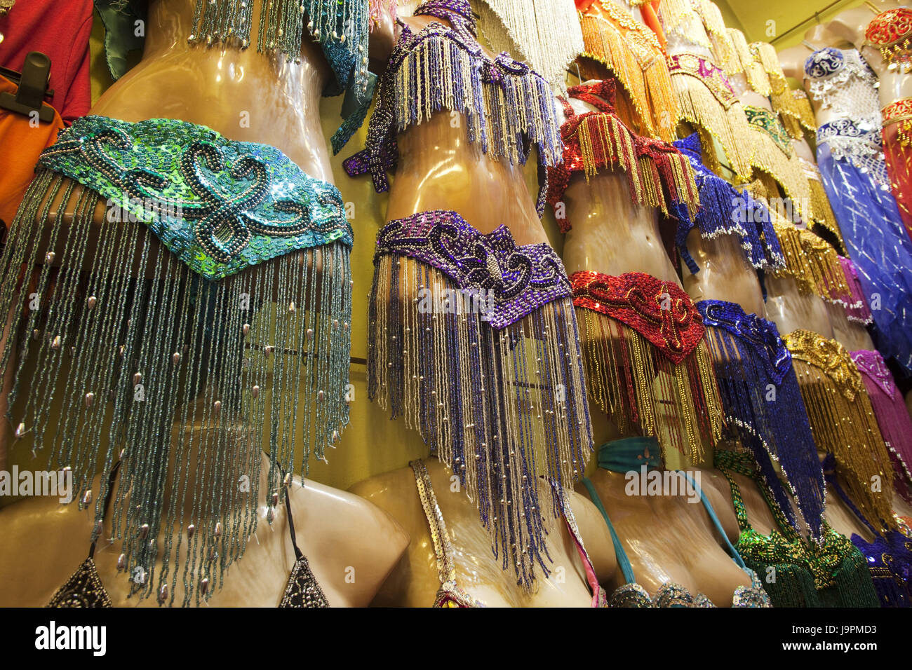 La Turquie, Istanbul, Sultanahmet,big bazar,belly dance costumes, Banque D'Images