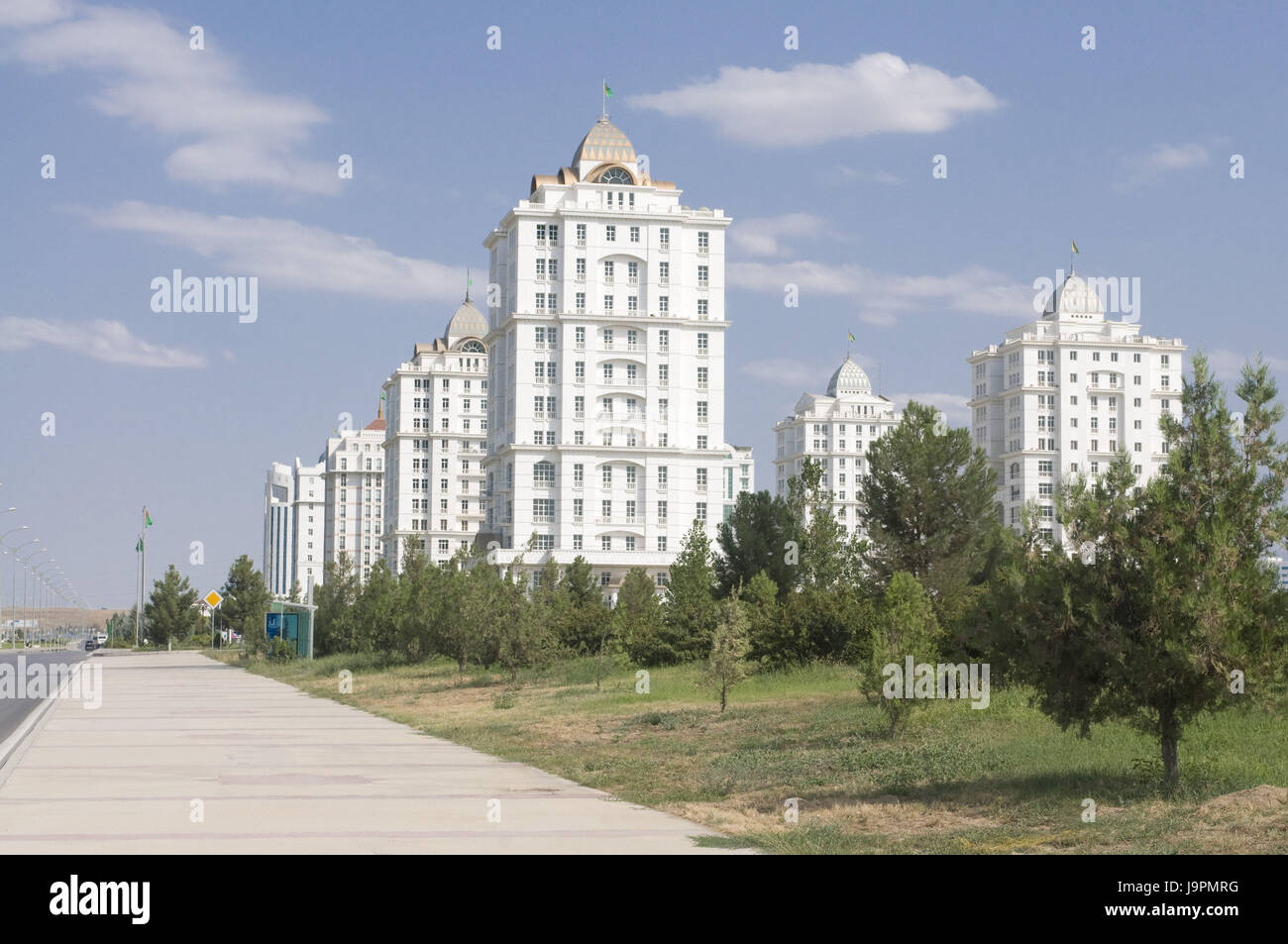 Maisons modernes à Achgabat, Turkménistan, Banque D'Images