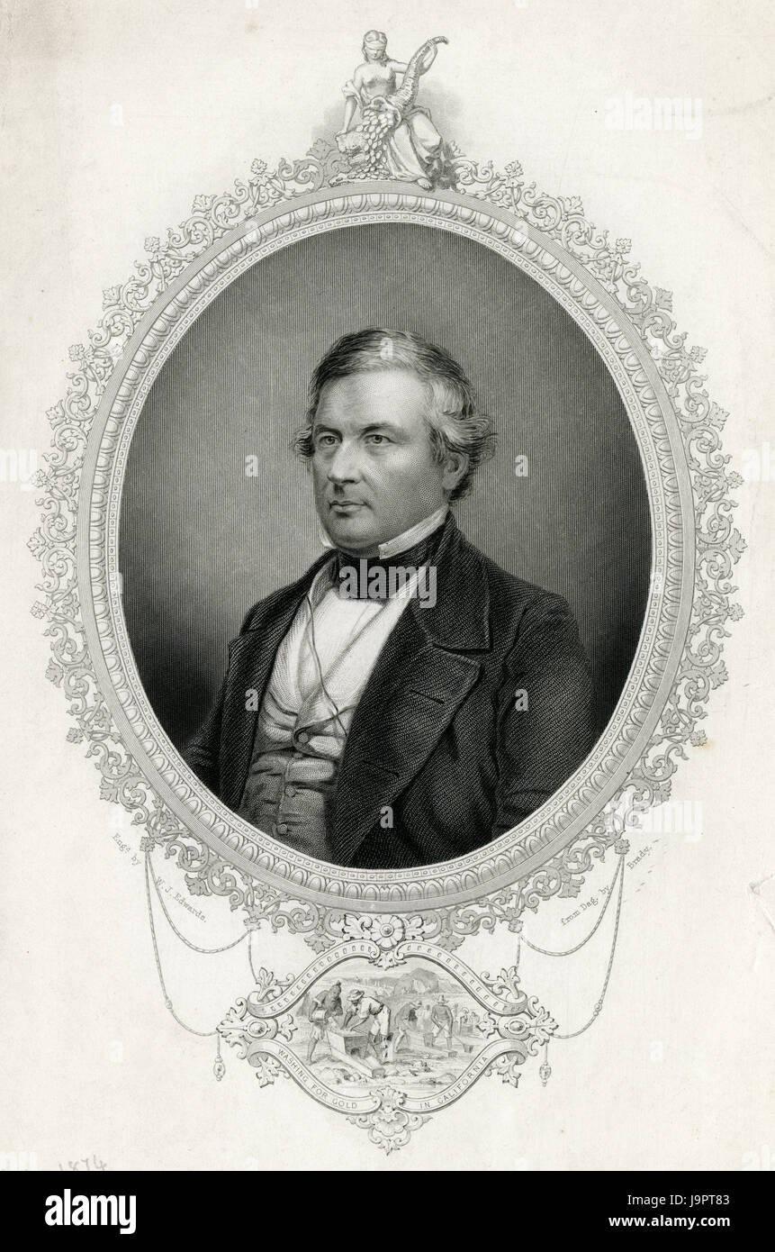 Gravure ancienne 1837, Millard Fillmore. Millard Fillmore (1800-1874) a été le 13e président des États-Unis (1850Ð53), le dernier à être membre de la Whig Party alors que dans la Maison Blanche. SOURCE : gravure originale. Banque D'Images